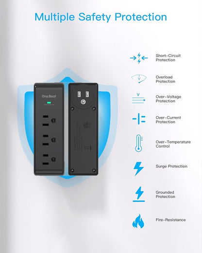 Surge Protector Outlet Extender, 9 AC Multi Outlet Wall Plug - Image 5