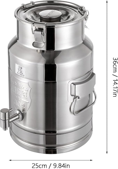Milk Can Barrel Stainless Steel Beverage Drink Dispenser Large Capacity Storage - Image 6