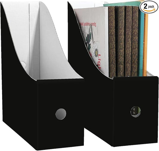 Limitliho 2 Pack Black Cardboard Magazine Holder by Limitliho