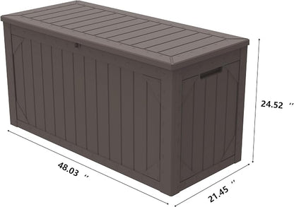 100 Gallon Resin Deck Box, Waterproof Outdoor Storage Box - Image 3