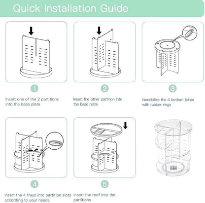 360 Rotating Makeup Organizer, DIY Adjustable Spinning Holder, Foldable - Image 6