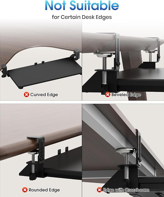 Large Keyboard Tray Under Desk, Pull Out Keyboard & Mouse Tray - Image 6