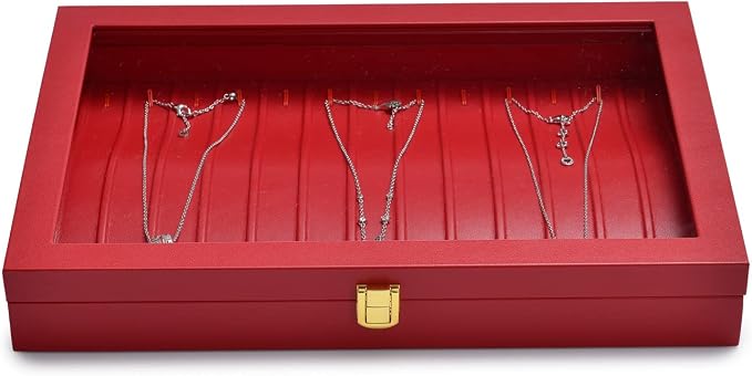 Oirlv Luxury Leather Necklace Bracelet Organizer Tray - Image 3