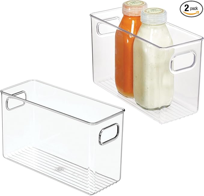 iDesign Slim Clear Plastic Storage Bin, Tall Narrow by iDesign