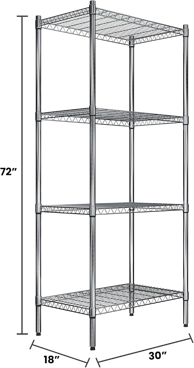 Quantum Storage Systems RWR72-1830LD Adjustable Wire Chrome 4 Shelves 72" H x - Image 2