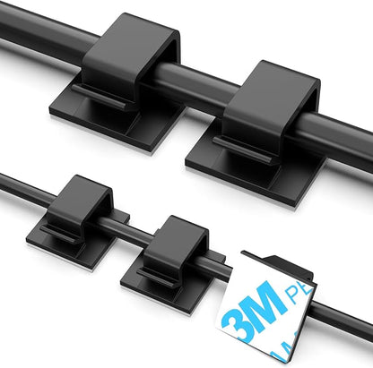 100 PCS Adhesive Cable Clips Black, Upgraded Wire Holder by TidyHelper