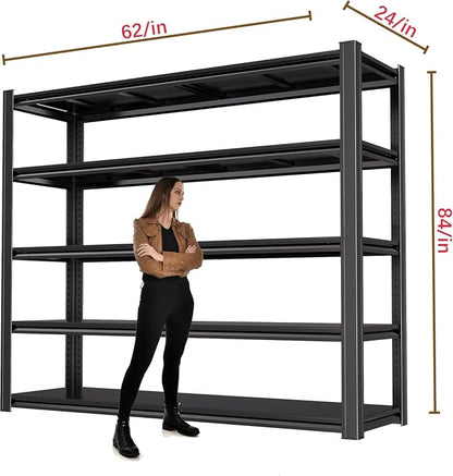 5-Tier Heavy Duty Garage Shelving, 000 lbs Capacity Adjustable Metal Storage - Image 3