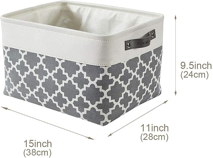 DECOMOMO Grey Storage Bins Fabric Storage Baskets - Image 5