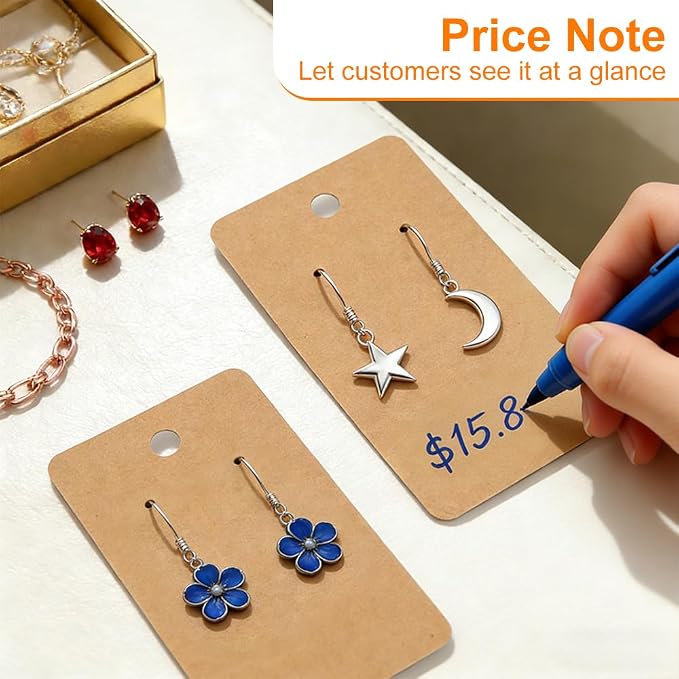 300pcs Kraft Paper Earring Card Holder Paper Tags - Image 2