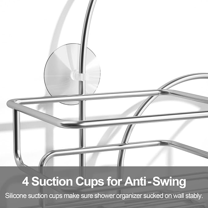SRIWATANA Shower Caddy Organizer Hanging Over Head, Bathroom Shower Rack Hanger - Image 5