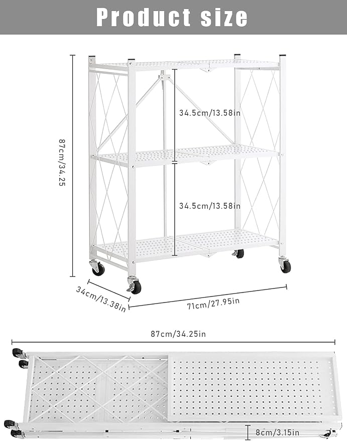 3-Tier Foldable Standing Shelf Units - Image 3