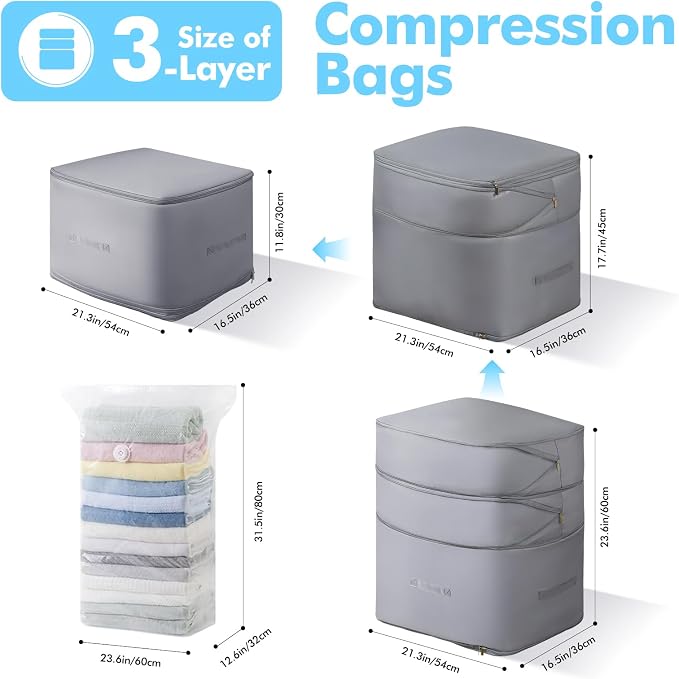 Comforter Storage Bag-Ultra Space Saving Large Self Compression Organizer - Image 2