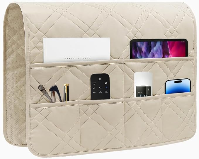 Couch Armrest Organizer Remote Control Holder Bedside Caddy by DecorateYourLife