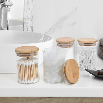 4 Pack Glass Qtip Holder Dispenser Set - Image 5