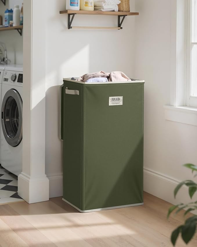 SOLEDI Laundry Hamper with Lid 100L Large & Tall Collapsible Laundry Basket - Image 2