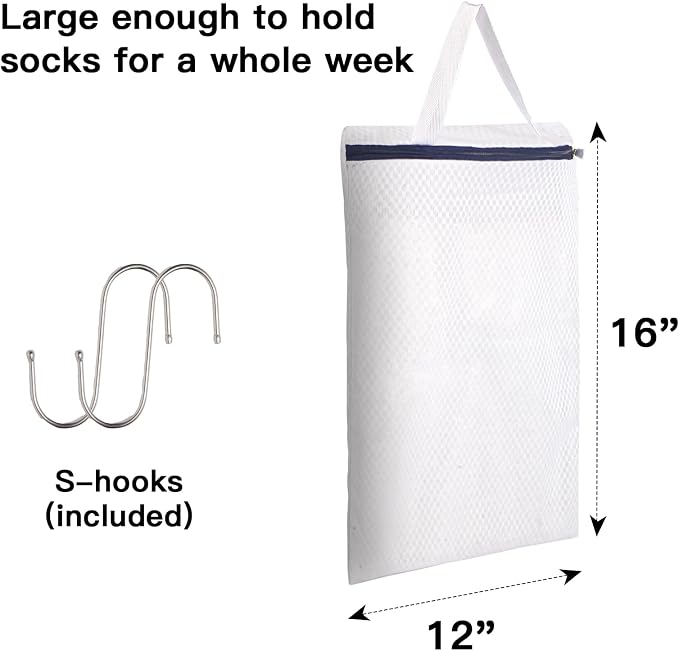 2-Pack Hanging Mesh Laundry Bags - Image 2