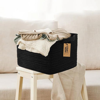 COMFY-HOMI Storage Basket for Shelves, Woven Baskets for Storage, Cotton Rope - Image 5
