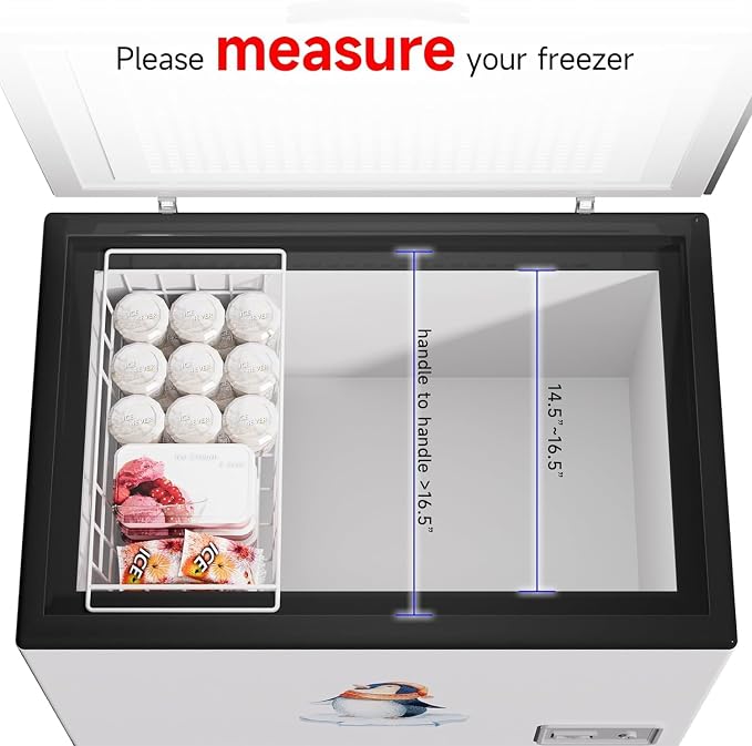 Slideep Chest Freezer Organizer Bins 16.5 Inch, Deep Upright Freezer Baskets - Image 4