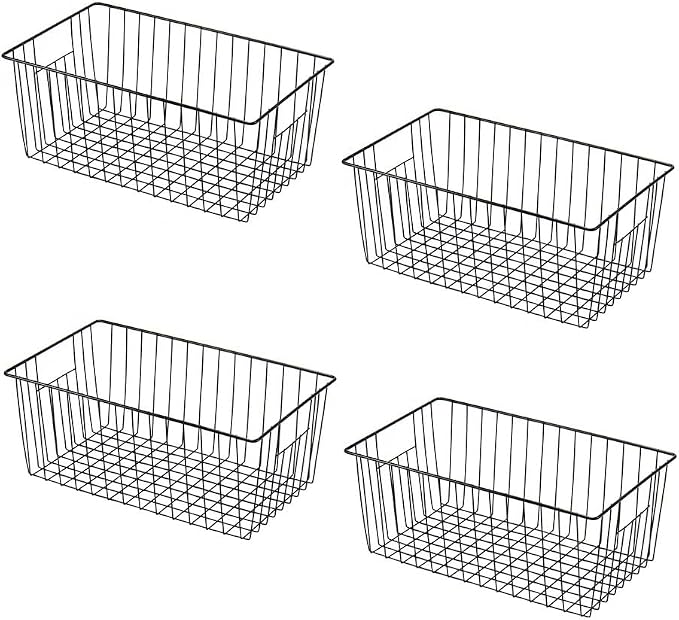16" L x 12" W Wider Freezer Storage Organizer Baskets Container, Deep Metal by Y.Z.Bros