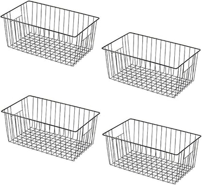 16" L x 12" W Wider Freezer Storage Organizer Baskets Container, Deep Metal by Y.Z.Bros