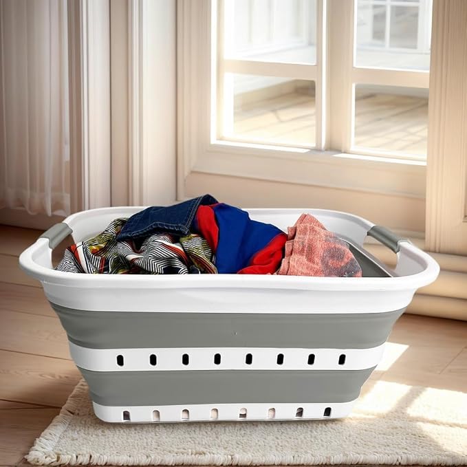SAMMART 42L Collapsible Plastic Laundry Basket - Image 2
