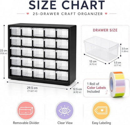25-Drawer Plastic Drawer Storage Cabinet - Image 2