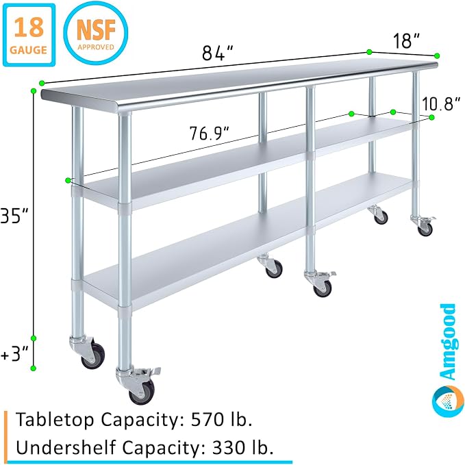 AmGood Stainless Steel Work Table - Image 3