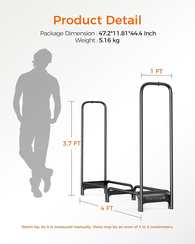 Firewood Rack，4ft Heavy Duty Fire Wood Storage Racks - Image 8
