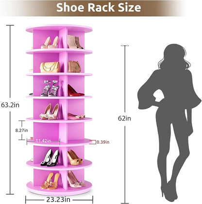 Rotating Shoe Rack 7 Tier Spinning Shoes Organizer Tower - Image 3