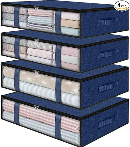 StorageRight Under Bed Storage Bags 4 Pack, 40L Large Clothes & Comforter by StorageRight