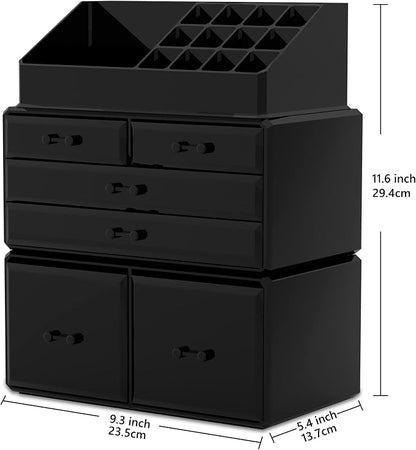READAEER Makeup Organizer 3 Pieces Cosmetic Storage Case - Image 2