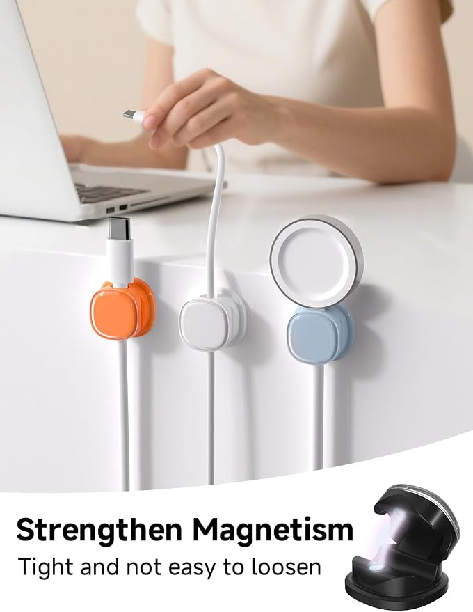 Magnetic Cable Clips, Adjustable Cord Holder Management, Adhesive Wire Keeper - Image 2