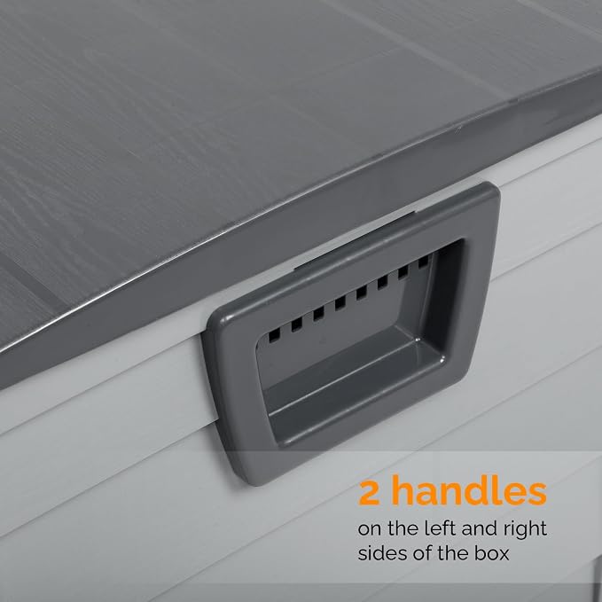 VINGLI 75 Gallon Outdoor Storage Box, Lockable Plastic Storage Containers - Image 4