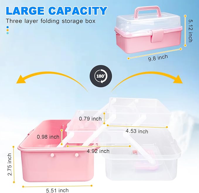 10Inch Tackle Box Organizer and Storage, Three-Layer Sewing Box - Image 2