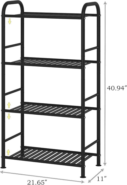 JSB 4-Tier Adjustable Shelving Unit, Heavy Duty Storage Rack Organizer Metal - Image 3