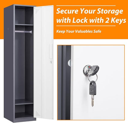 Metal Locker for Home, Dressing Room, Lockable Locker Cabinet - Image 6