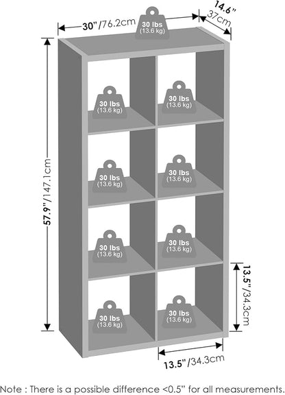 Furinno Cubic Extra Thick 8-Cube Closet Organizers and Storage, Dark Oak | 14.6 - Image 2