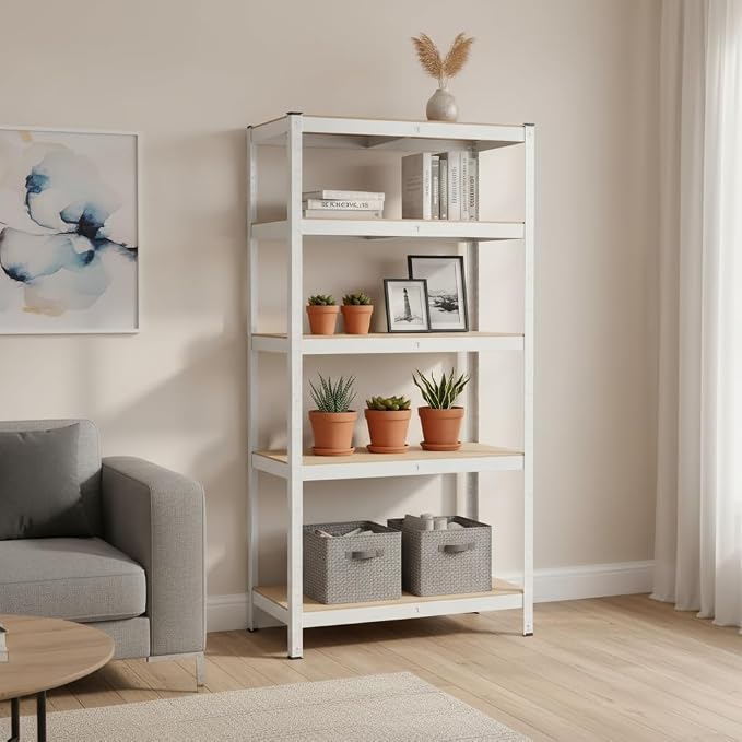 Weallux 5-Tier Metal Storage Shelf, 29.5 x 12 x 59 Inches, Adjustable Heavy - Image 7