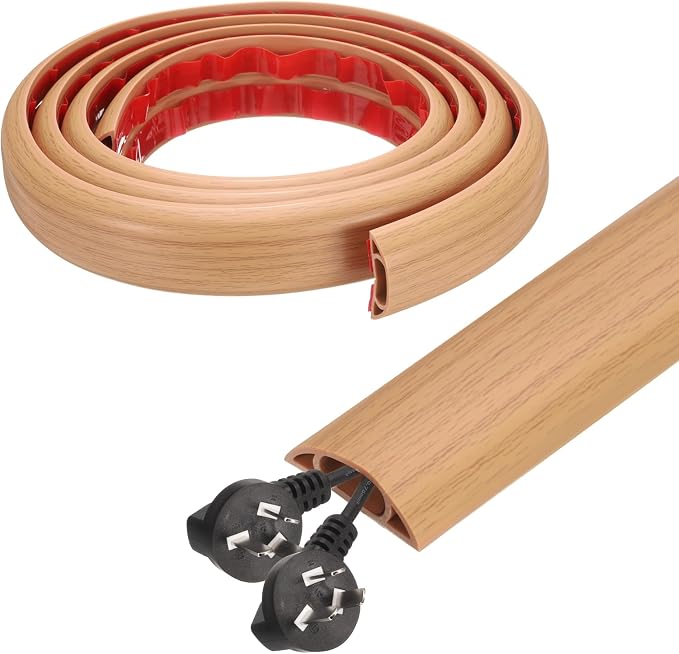 HARFINGTON 6ft Cord Cover Floor W0.6 x H0.33 Inner Channel PVC Hide Extension by HARFINGTON