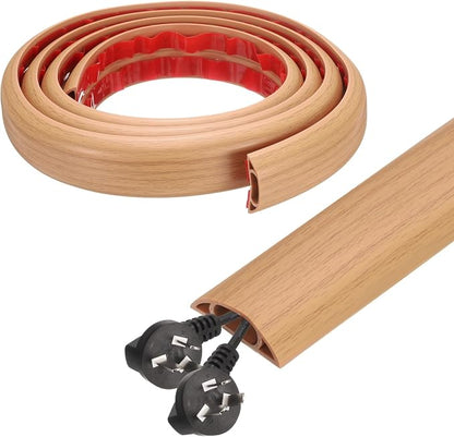 HARFINGTON 6ft Cord Cover Floor W0.6 x H0.33 Inner Channel PVC Hide Extension by HARFINGTON