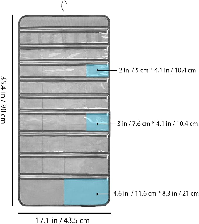 Travel Jewelry Organizer Dual Sided Hanging Earring Holder Bracelet Storage - Image 6