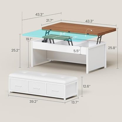 Itaar Lift Top Coffee Table Set, Center Table - Image 2