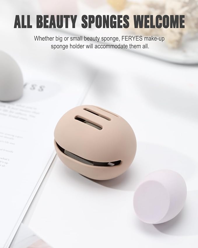FERYES 2 PCS Makeup Sponge Holder – Shatterproof Eco-Friendly Silicone Beauty - Image 5