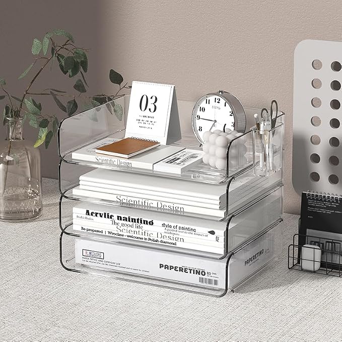 4-Tier Stackable Paper Tray Organizer - Image 4