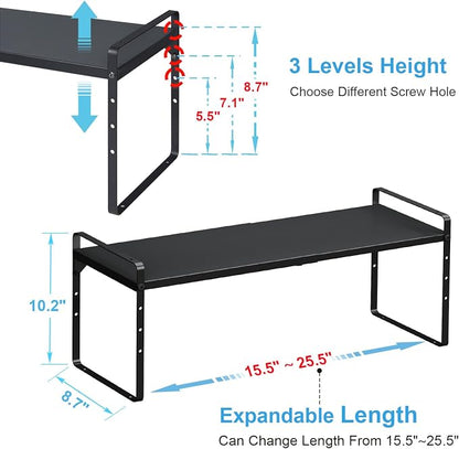 15.5 to 25.5 Inch Kitchen Cabinet Shelf Organizers, Adjustable Kitchen Counter - Image 2