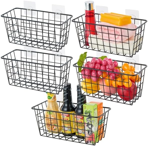 JUNCHU CHERRY 5 Pack Hanging Storage Basket, Bathroom Basket, Household Goods by JUNCHUCHERRY
