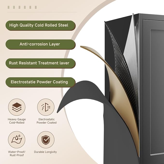 Letaya 75" H Metal Storage Cabinet - Image 8