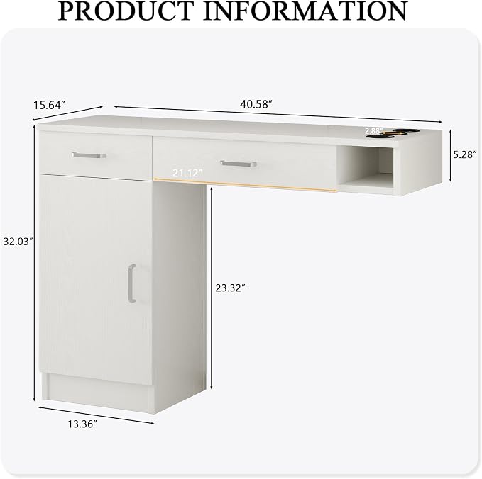4ever2buy Salon Stations for Hair Stylist, Wall Mount Barber Station - Image 2