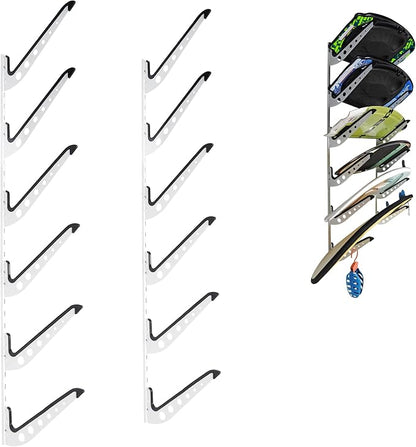 6 Board Surf Rack Wall Mount for Surfboard, Snowboard Storage Adjustable Wall by HIKULAOUTDOORSPORTS