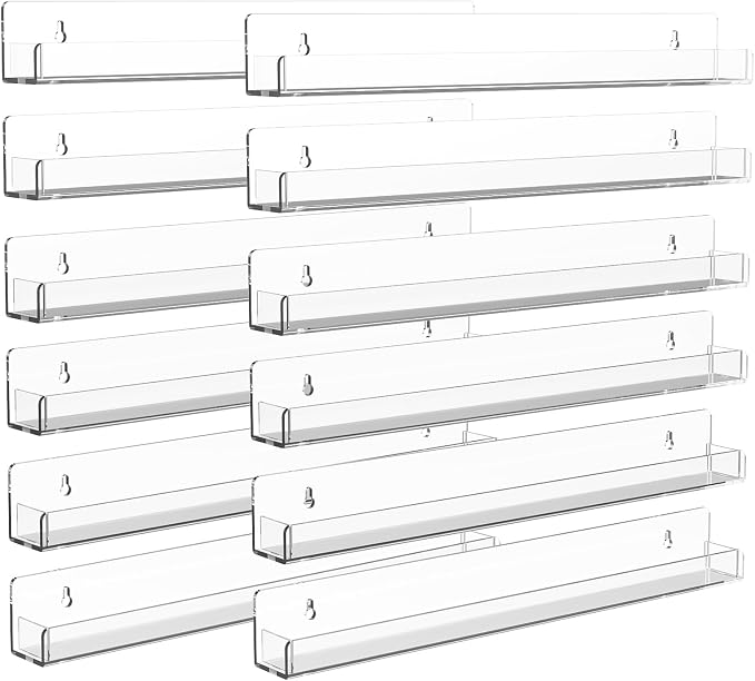 Nail Polish Shelf Wall 15 Inch Acrylic Clear Rack Sunglass Organizer by SOVQUEST